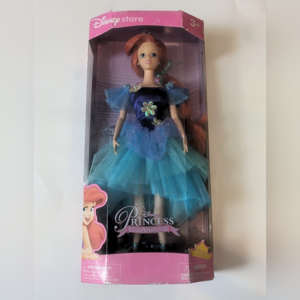 Vintage Disney Store Princess Ariel Ballerina Ballet Doll 2003 Blue Dress Sealed